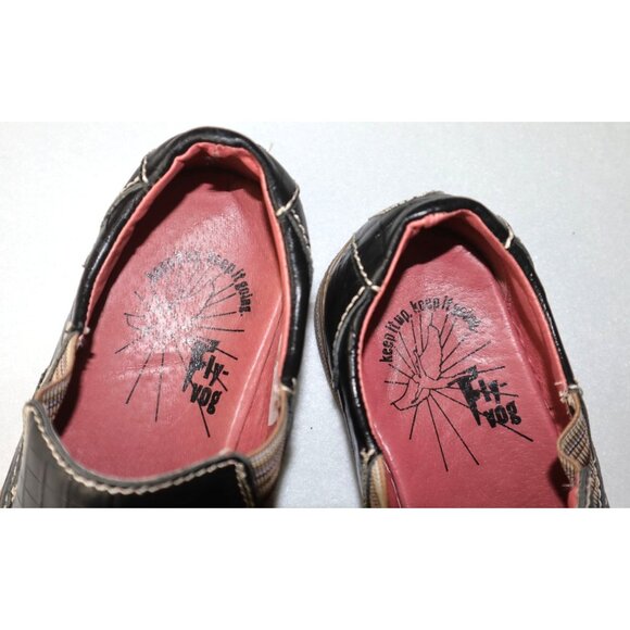 Rare John Fluvog Mett Black Croc-Embossed Leather Slip-On Sneakers Luxe Sole main image 9